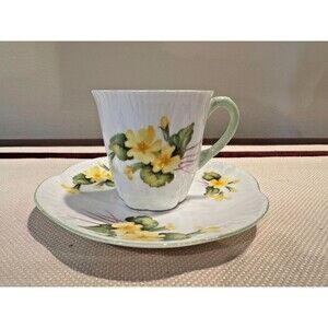 SHELLEY DAINTY PRIMROSE #13430 DEMITASSE CUP & SAUCER